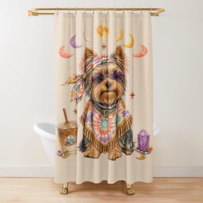Yorkshire Terrier Vintage Artwork Shower Curtain