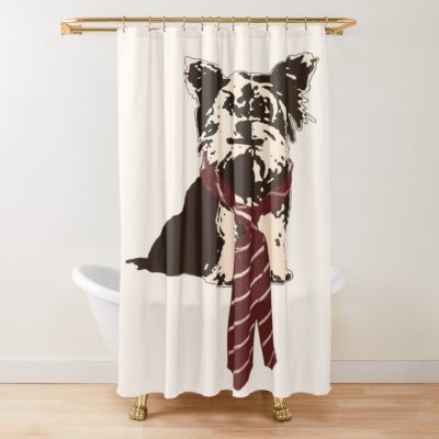 Yorkshire Terrier Retro Design Shower Curtain