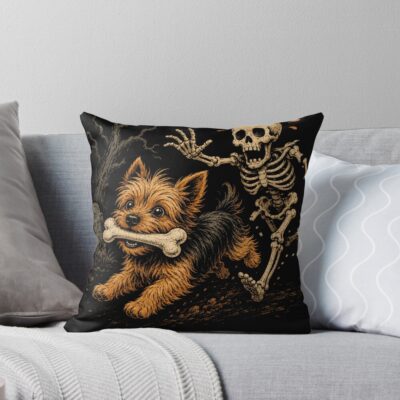 Yorkshire Terrier Iconic Illustration Throw Pillow